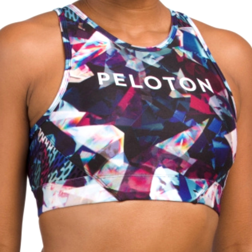 PELETON JEWELS IN SPACE PRINTED SPORTS BRA NWT!